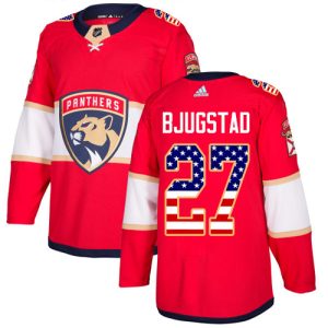 Herren Florida Panthers Eishockey Trikot Nick Bjugstad #27 Authentic Rot USA Flag Fashion